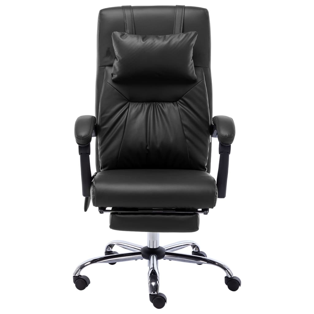 Cadeira de escritório c/ função massagem couro artificial preto