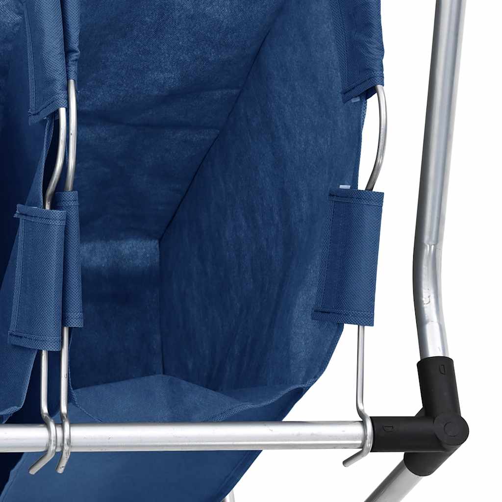 Separador de roupa suja com 3 sacos aço azul