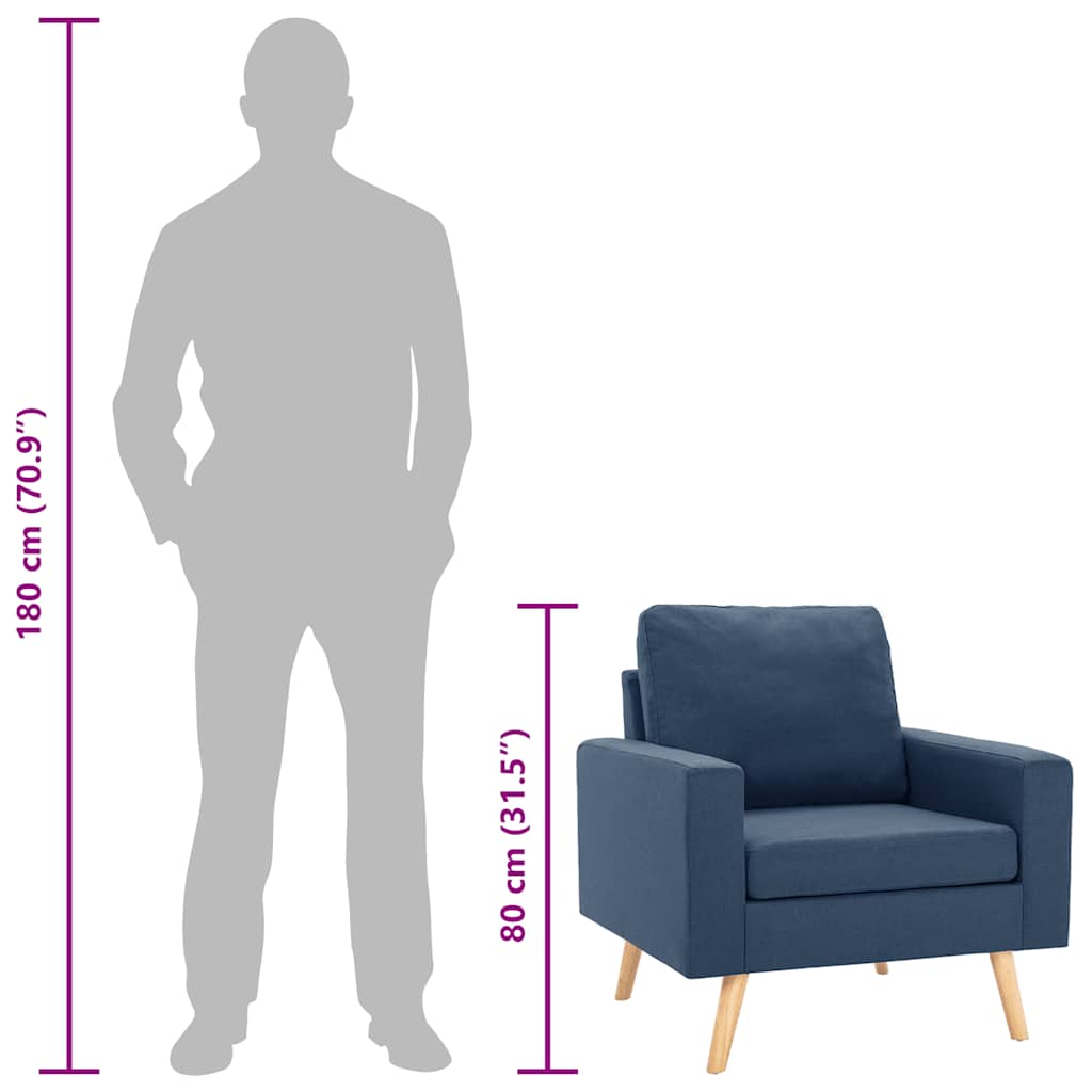 Poltrona em tecido azul