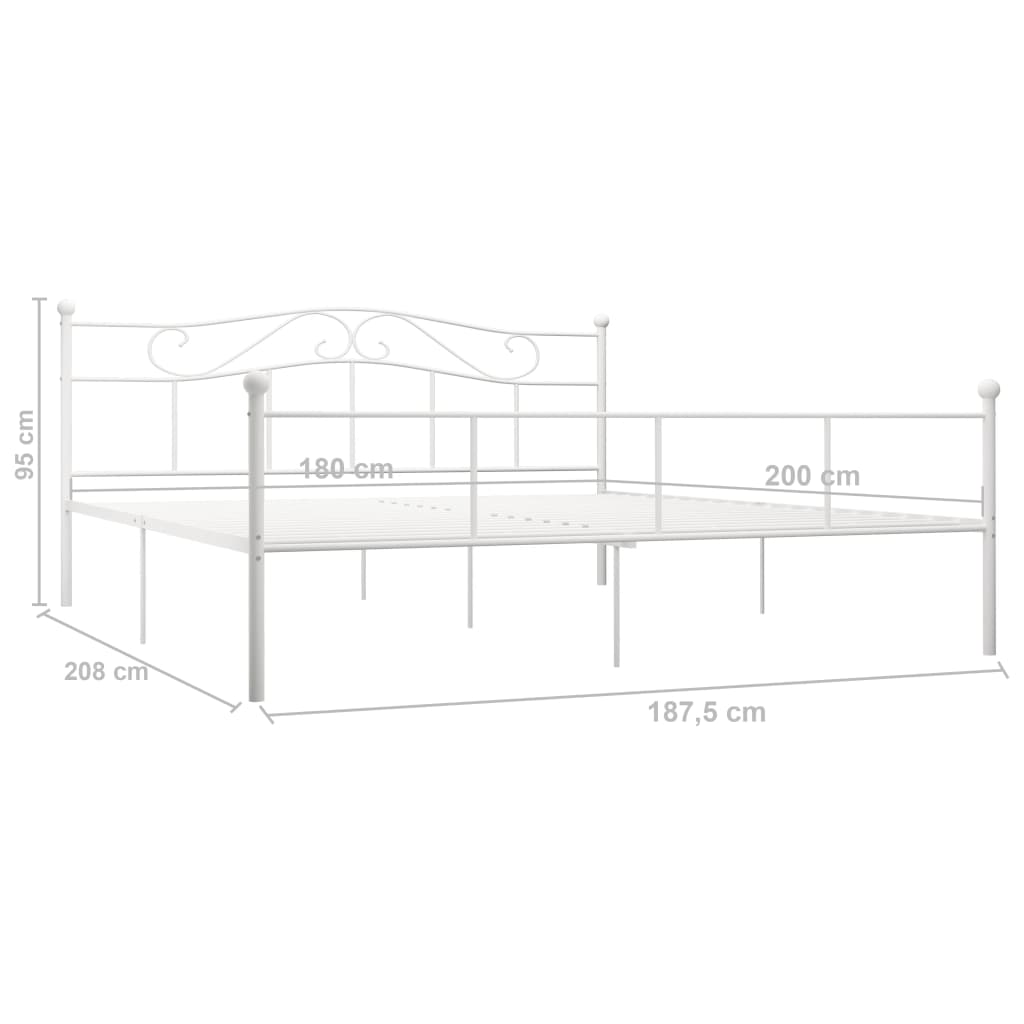 Estrutura de cama 180x200 cm metal branco