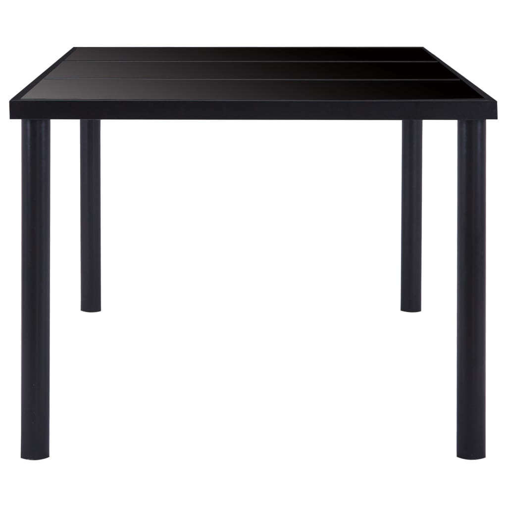 7 pcs conjunto de jantar couro artificial preto