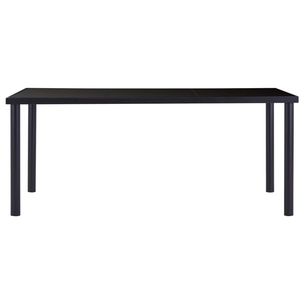 7 pcs conjunto de jantar couro artificial preto