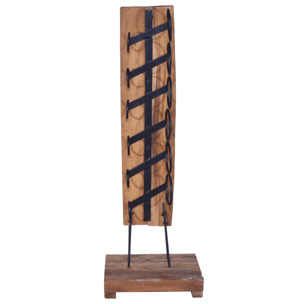 Garrafeira p/ 6 garrafas 35x35x100 cm madeira de teca maciça