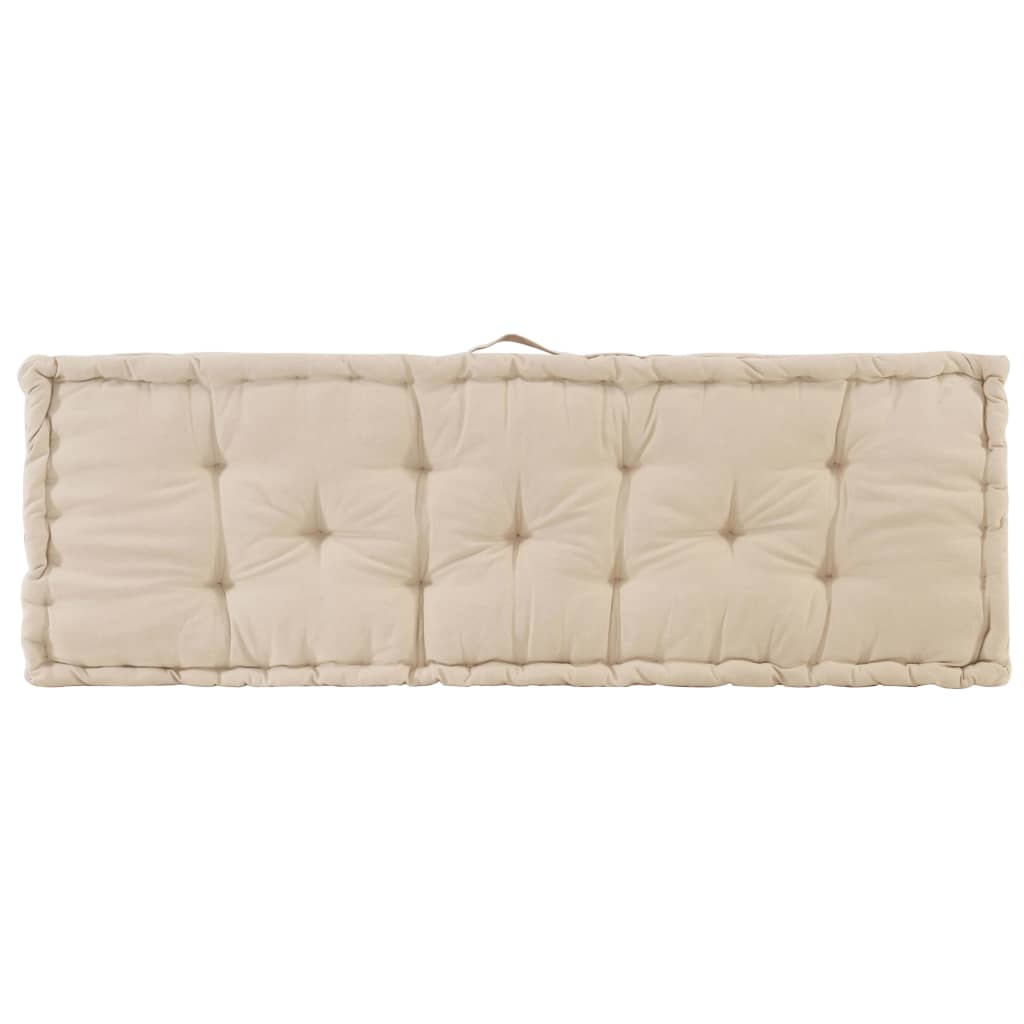 Almofadões p/ sofá de paletes 2 pcs algodão bege