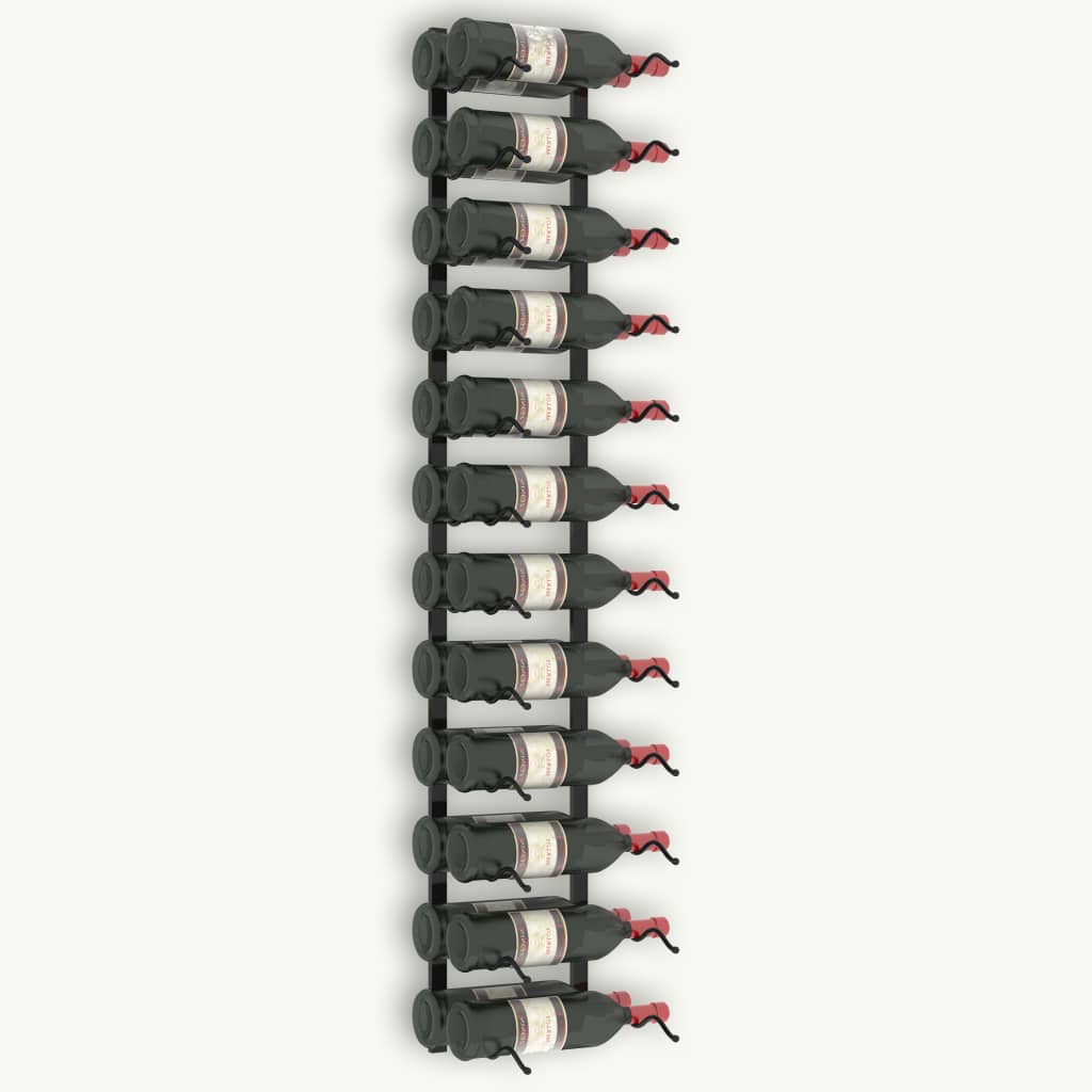 Garrafeira de parede para 24 garrafas ferro preto