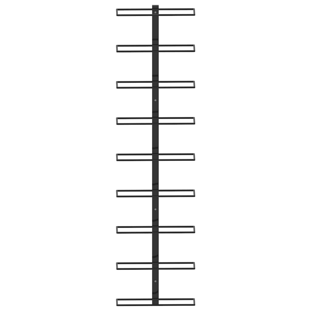 Garrafeira de parede para 9 garrafas ferro preto