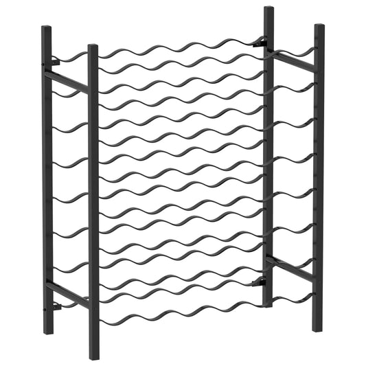 Garrafeira para 48 garrafas metal preto