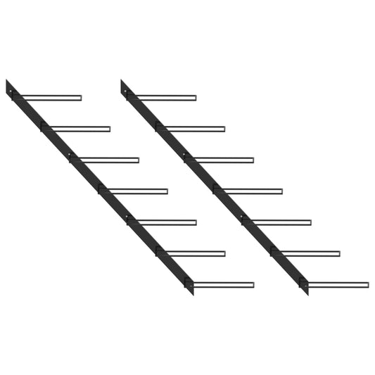 Garrafeiras de parede para 14 garrafas 2 pcs metal preto