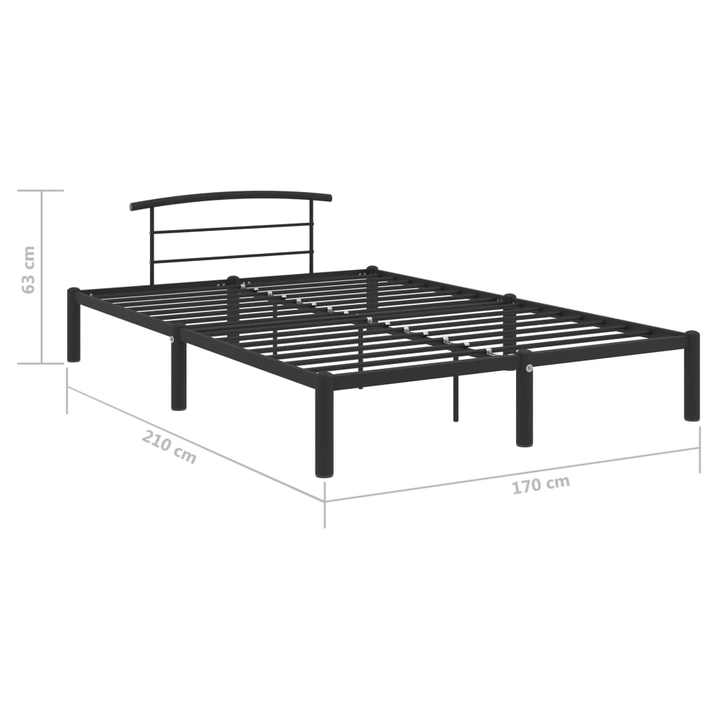 Estrutura de cama 160x200 cm metal preto
