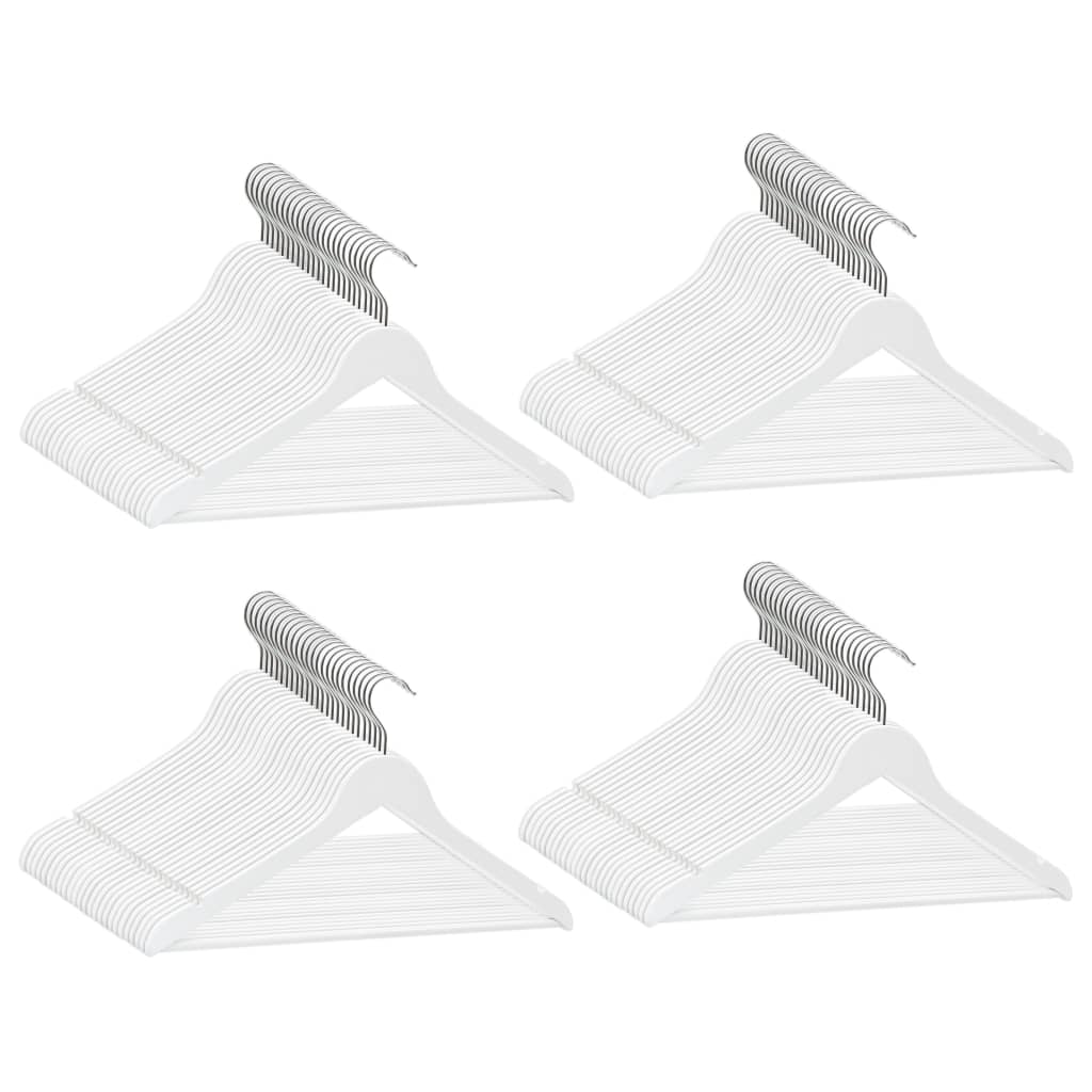 100 pcs conjunto de cabides antiderrapantes madeira branco