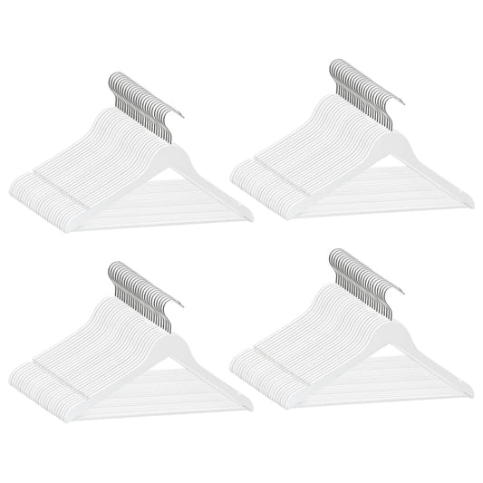 100 pcs conjunto de cabides antiderrapantes madeira branco