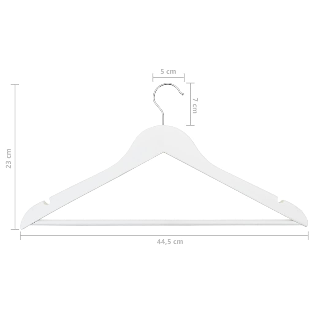 100 pcs conjunto de cabides antiderrapantes madeira branco