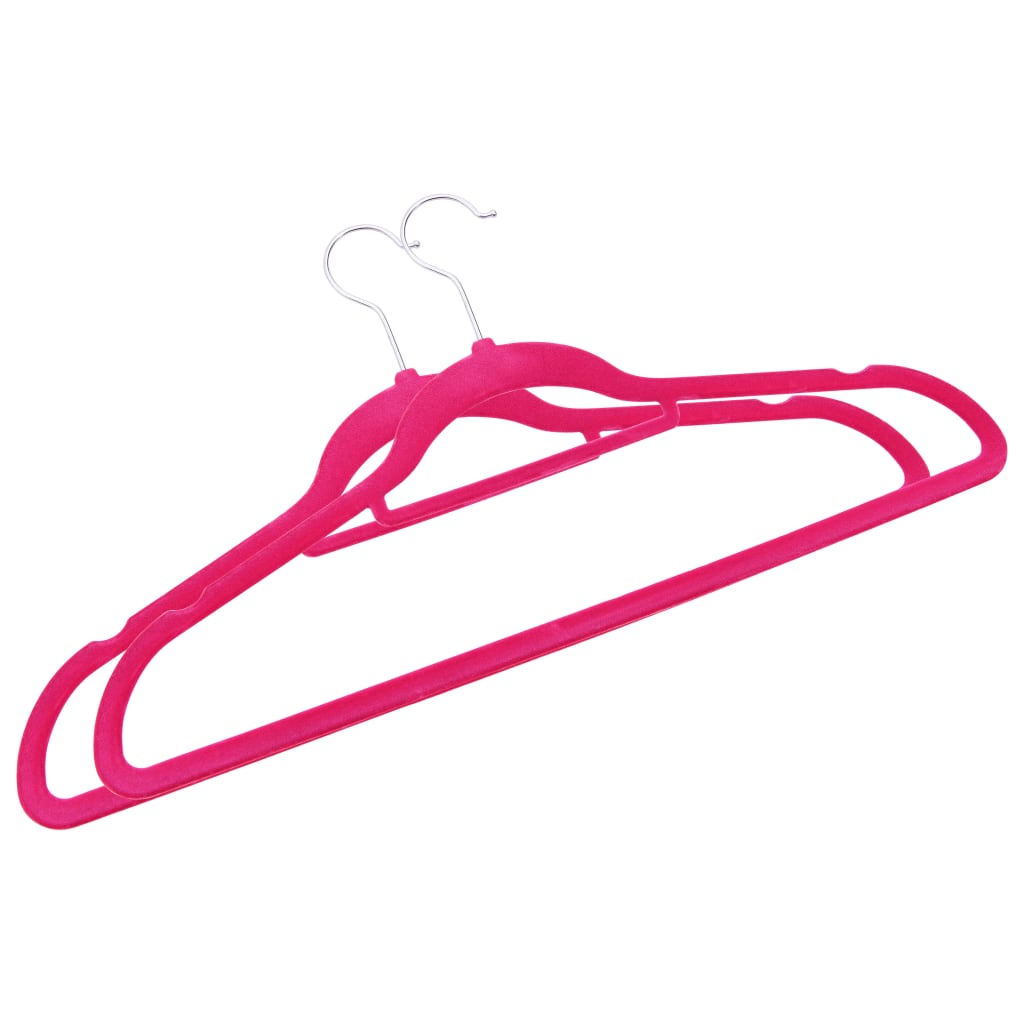 100 pcs conjunto de cabides antiderrapantes veludo rosa