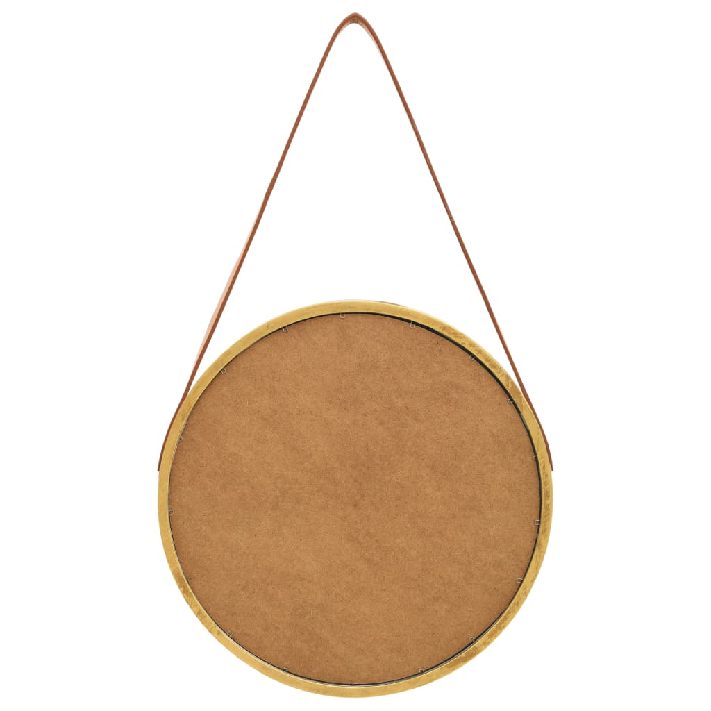 Espelho de parede com alça 40 cm dourado