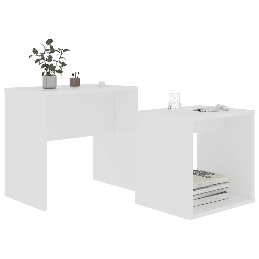 Conjunto mesas de centro derivados de madeira branco