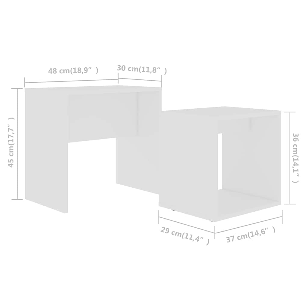 Conjunto mesas de centro derivados de madeira branco
