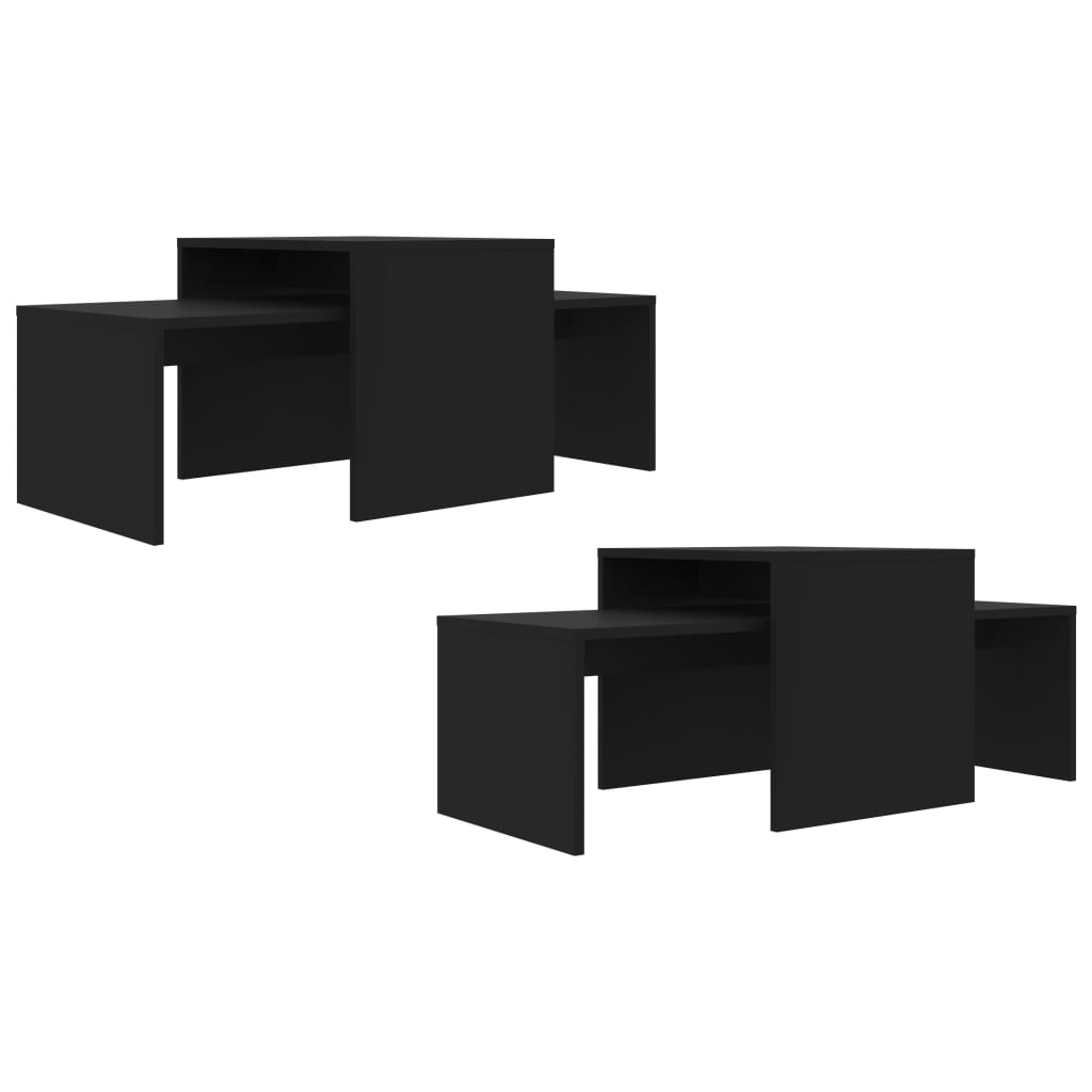 Conjunto mesas de centro 100x48x40 cm derivados madeira preto