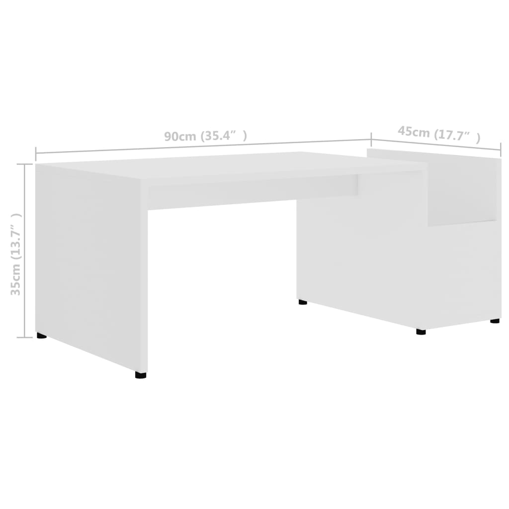 Mesa de centro 90x45x35 cm derivados de madeira branco