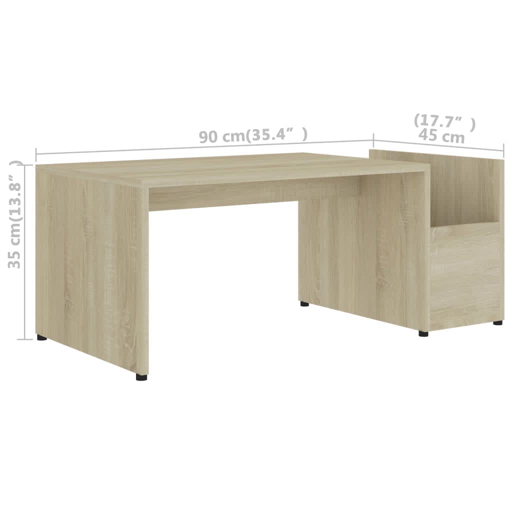 Mesa de centro 90x45x35 cm derivados de madeira carvalho sonoma