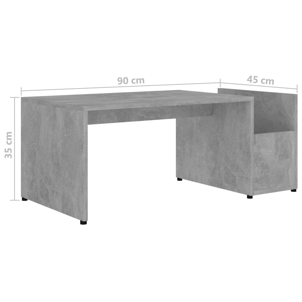 Mesa de centro 90x45x35 cm derivados madeira cinzento cimento