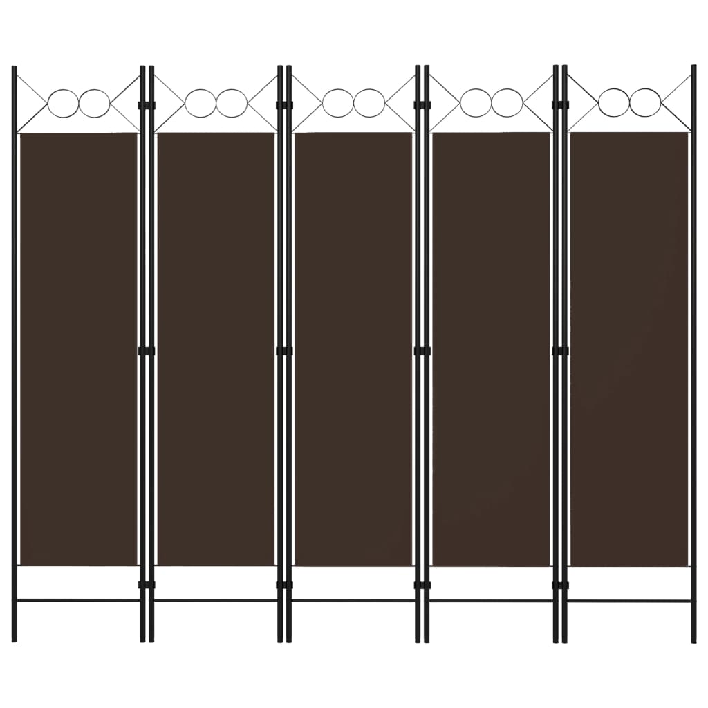 Divisória de quarto com 5 painéis 200x180 cm castanho