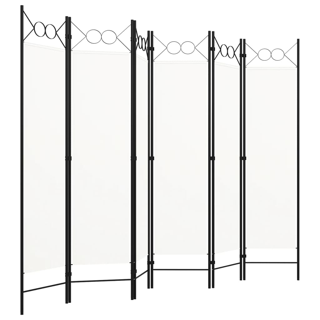 Divisória de quarto com 6 painéis 240x180 cm branco