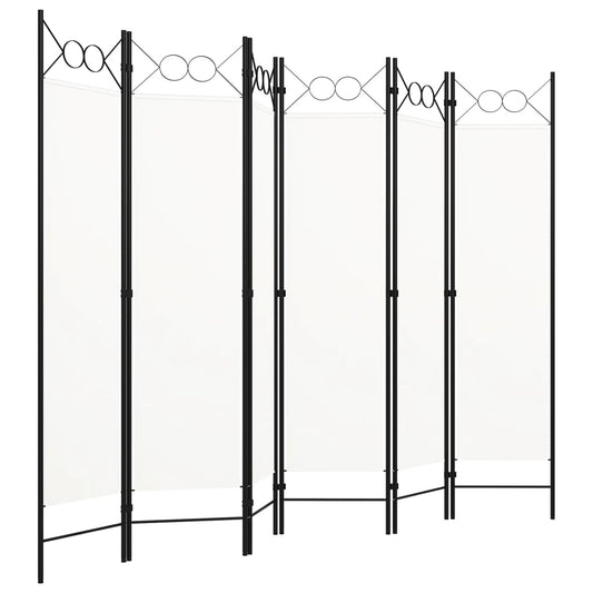 Divisória de quarto com 6 painéis 240x180 cm branco
