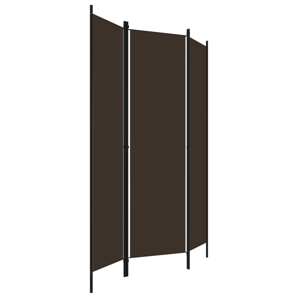 Divisória de quarto com 3 painéis 150x180 cm castanho