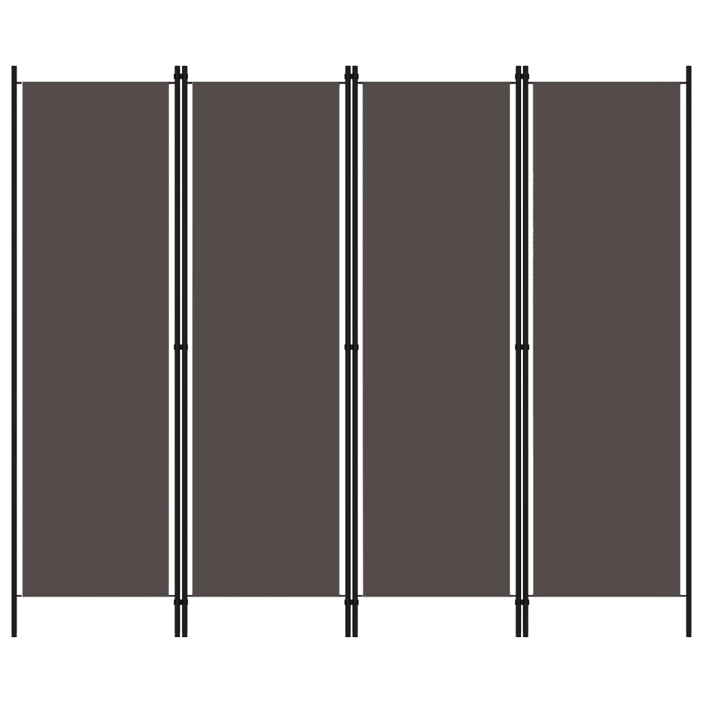 Divisória de quarto com 4 painéis 200x180 cm antracite
