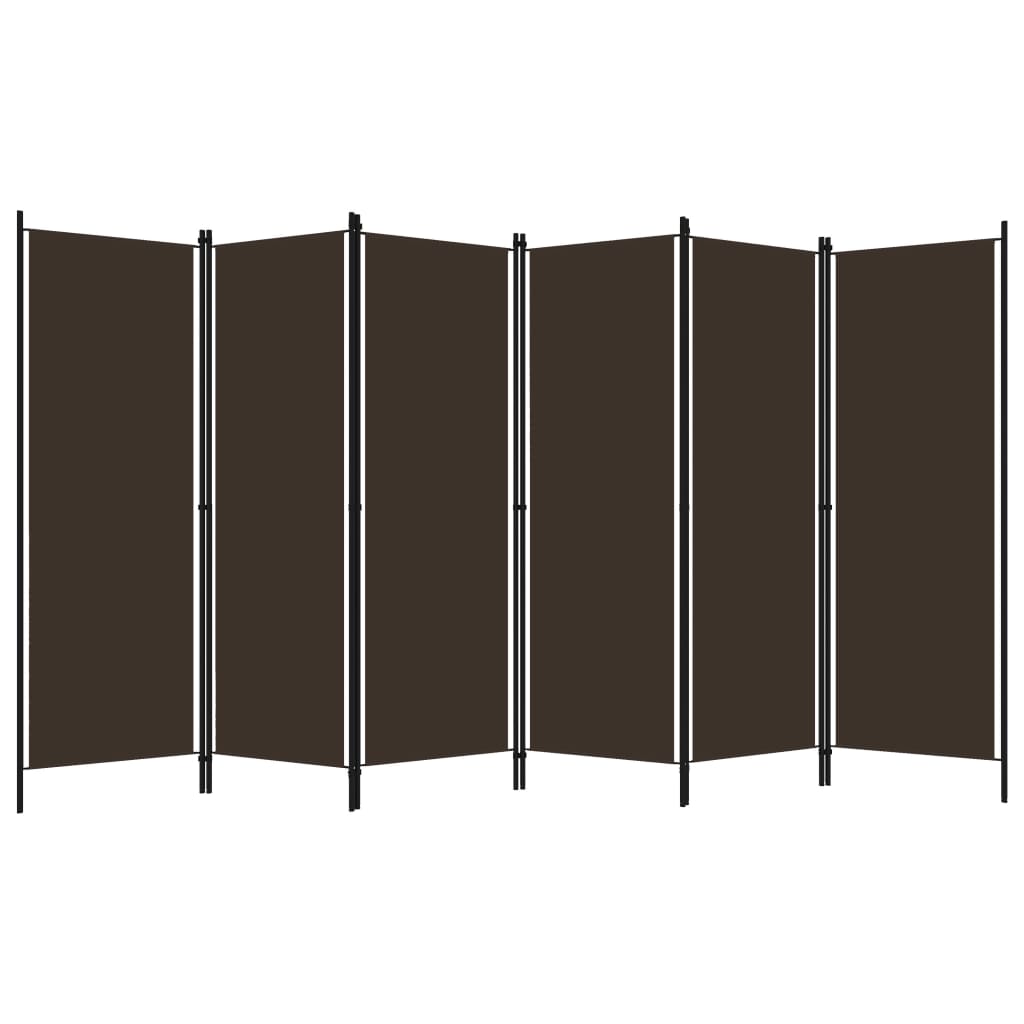 Divisória de quarto com 6 painéis 300x180 cm castanho