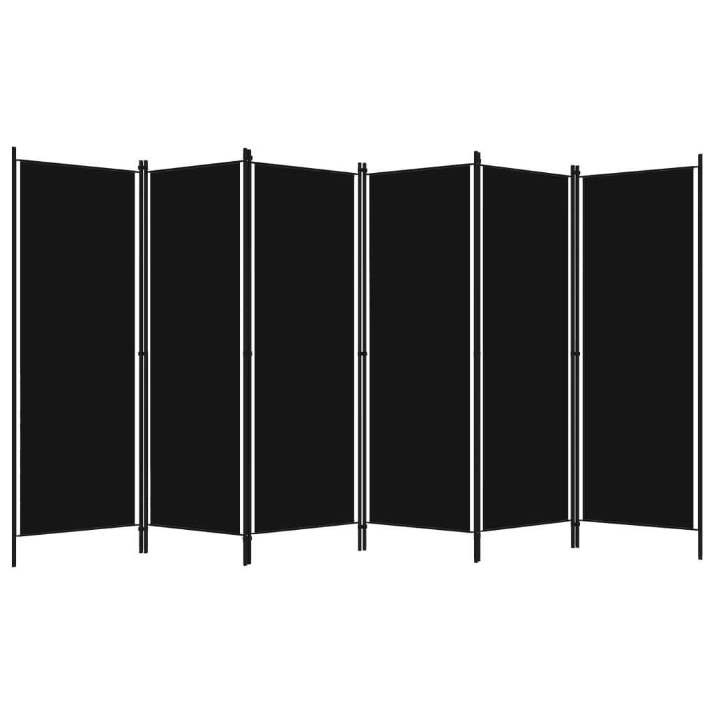 Divisória de quarto com 6 painéis 300x180 cm preto