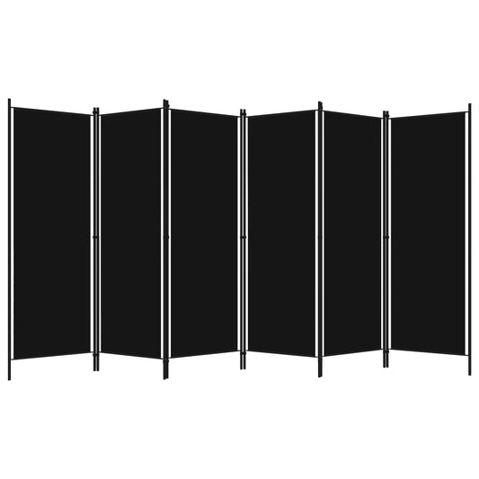 Divisória de quarto com 6 painéis 300x180 cm preto