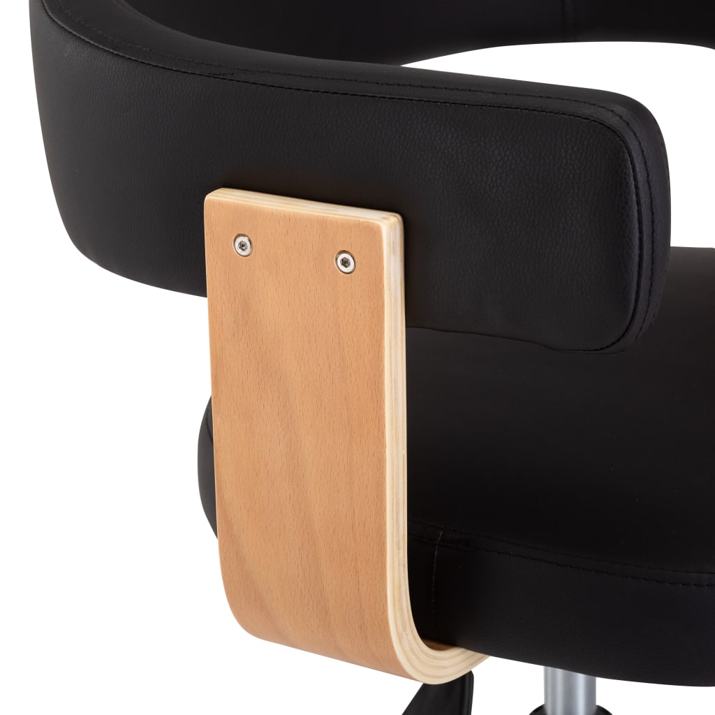 Cadeiras de jantar giratórias 2 pcs couro artificial preto
