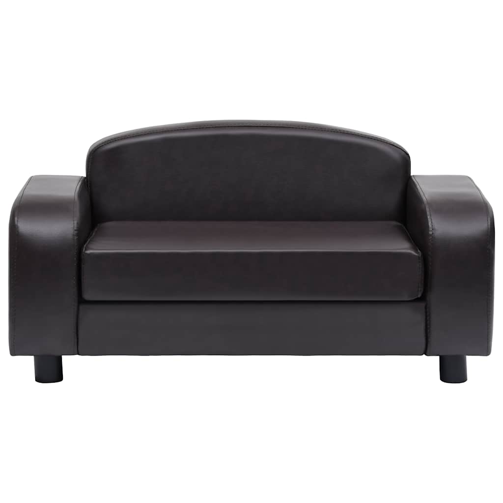 Sofá para cães 80x50x40 cm couro artificial castanho