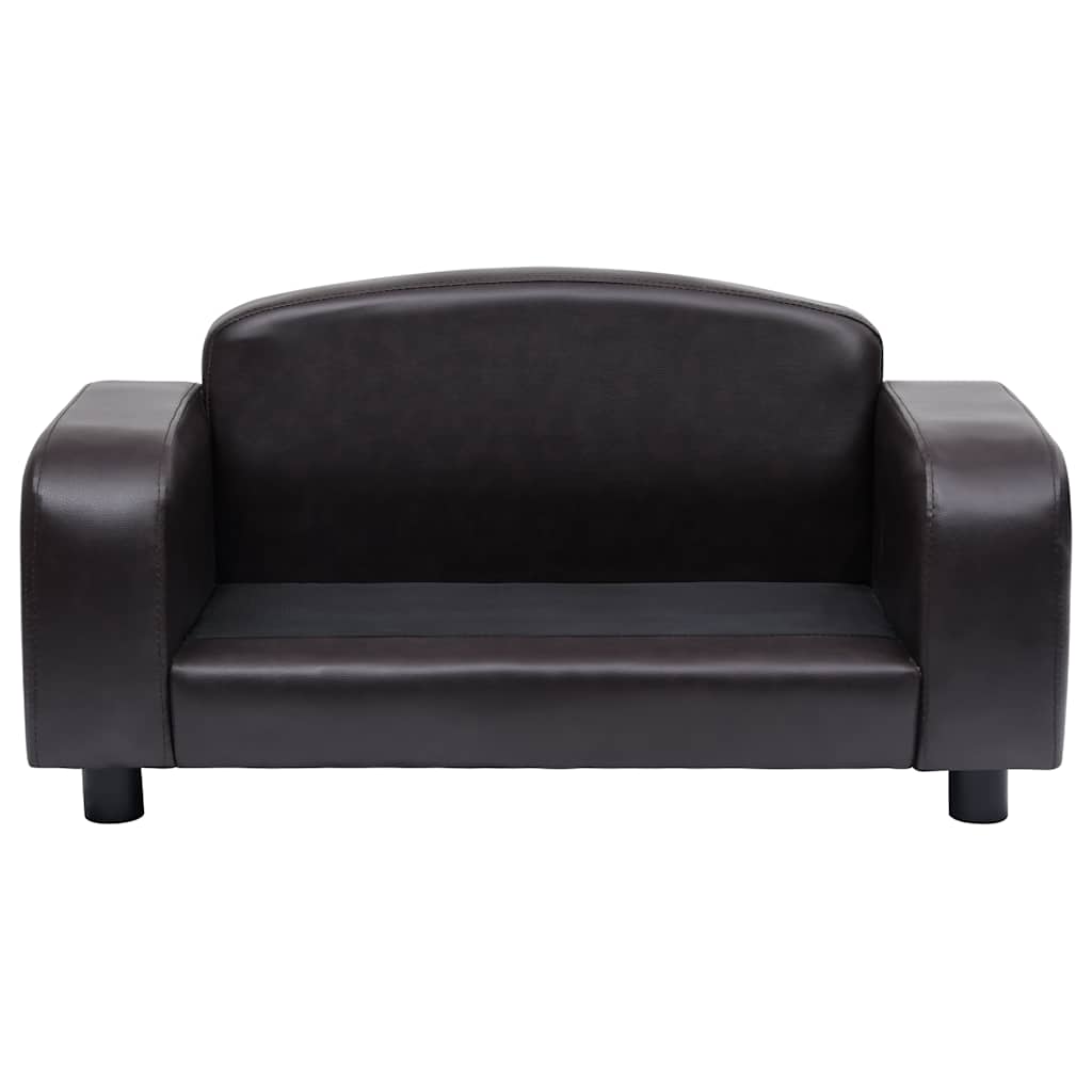 Sofá para cães 80x50x40 cm couro artificial castanho