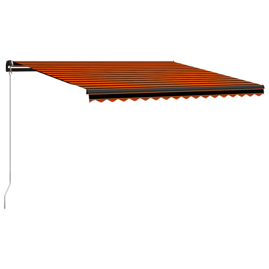 Toldo retrátil manual com LED 450x300 cm laranja e castanho