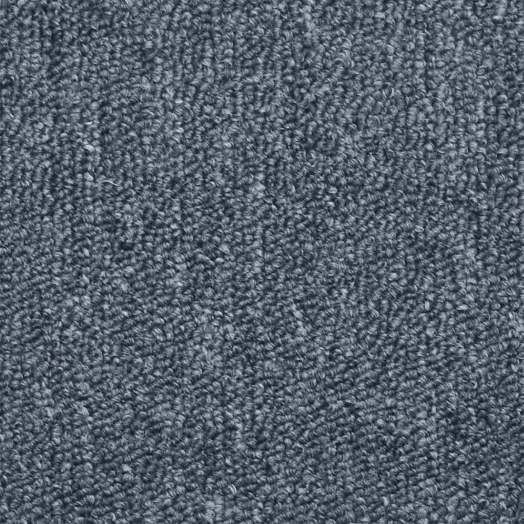 Tapetes de escada 15 peças 65x24x4 cm cinza escuro e azul semicircular grande