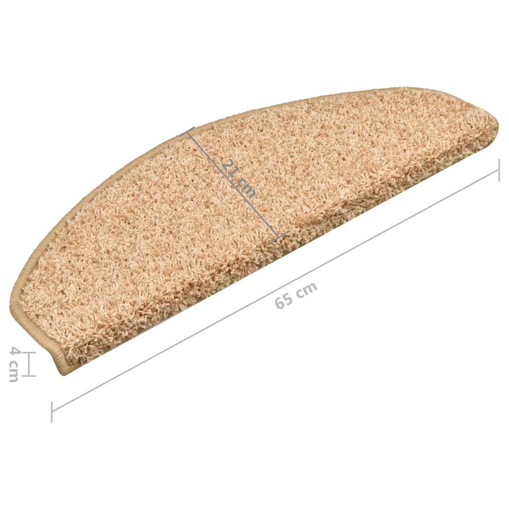 Tapetes de escada 15 peças 65x21x4 cm dourados semicirculares grandes
