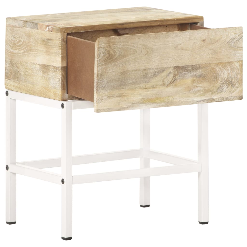 Mesa de cabeceira 40x30x50 cm madeira de mangueira maciça