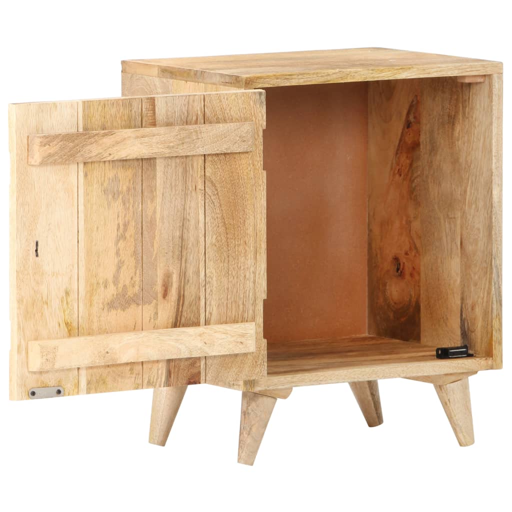 Mesa cabeceira esculpida 40x30x50 cm madeira mangueira maciça