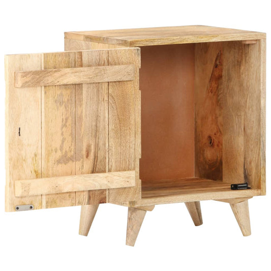 Mesa cabeceira esculpida 40x30x50 cm madeira mangueira maciça