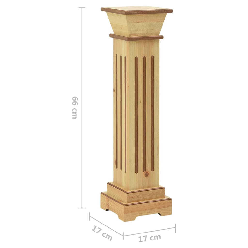 Suporte p/ plantas pilar quadrado 17x17x66 cm MDF madeira clara