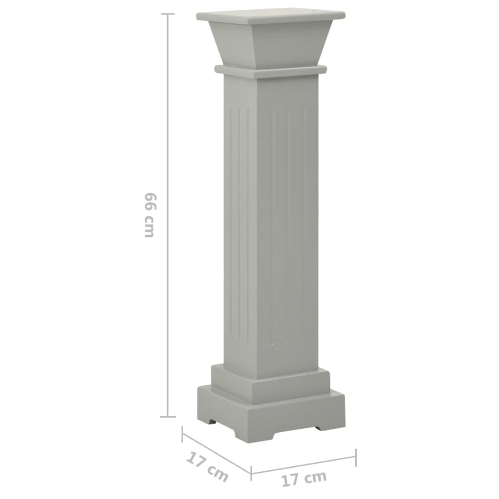 Suporte p/ plantas pilar quadrado 17x17x66 cm MDF cinzento