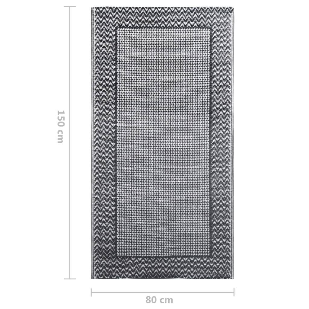 Tapete de exterior 80x150 cm PP cinzento