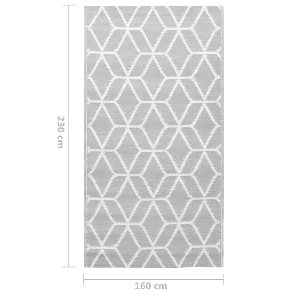 Tapete de exterior 160x230 cm ARAKIL PP cinzento