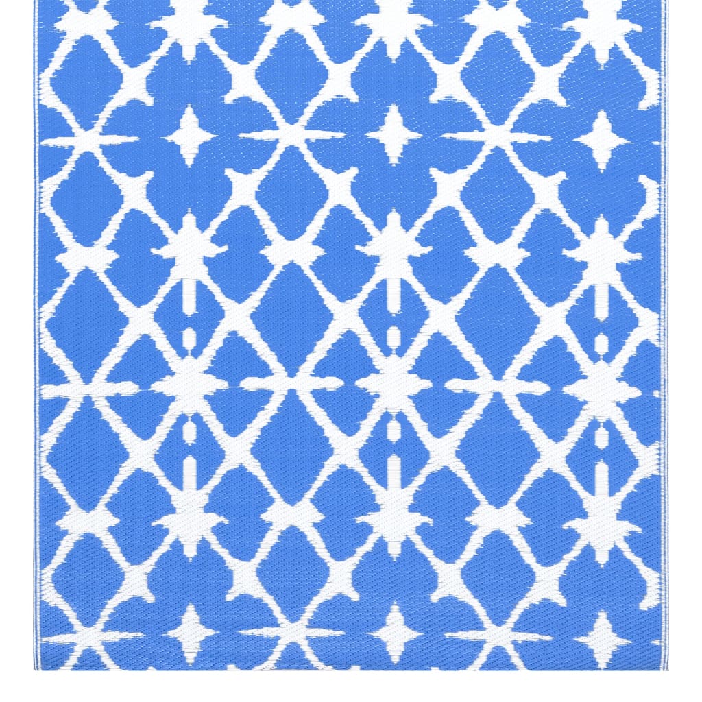 Tapete de exterior 160x230 cm ARAKIL PP azul e branco