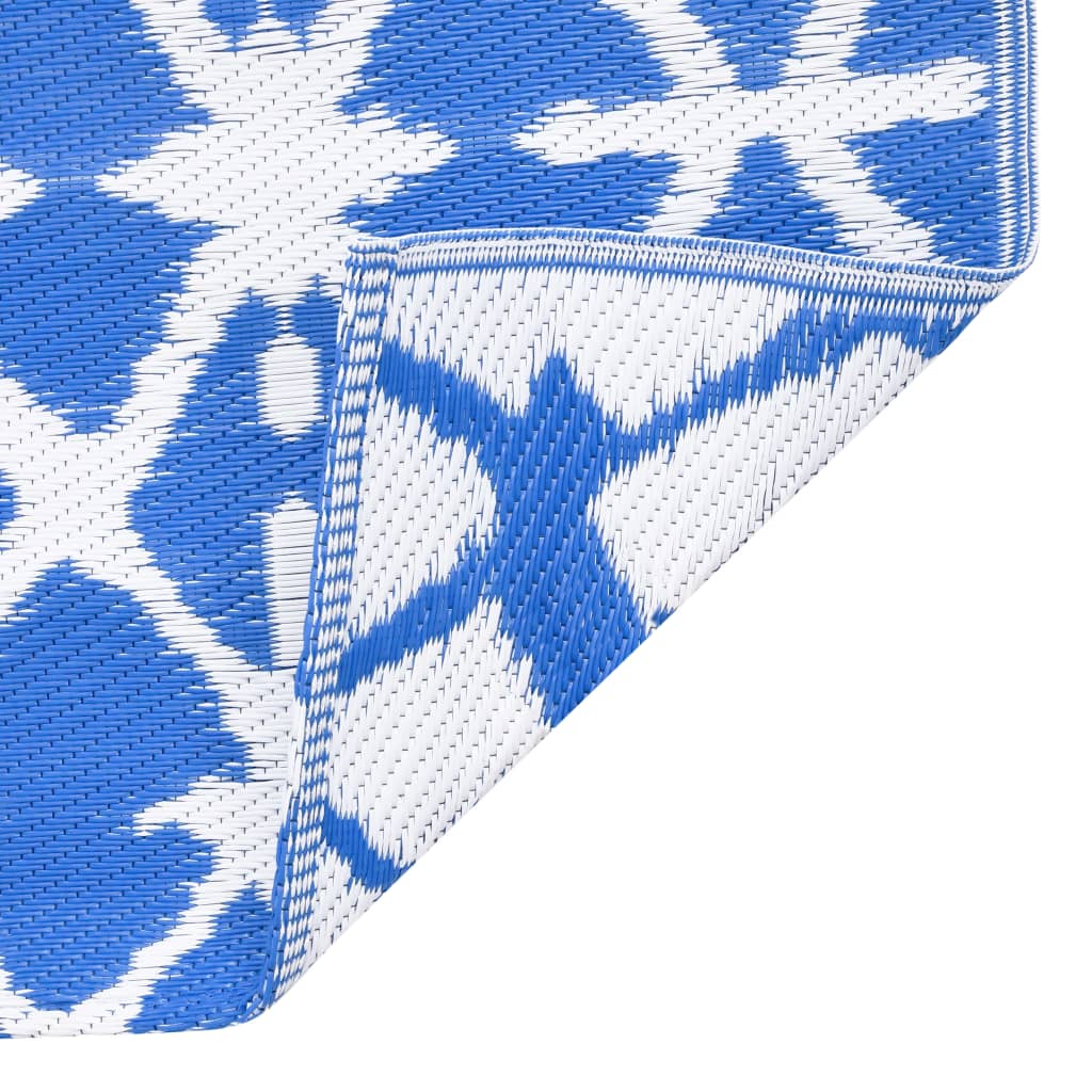Tapete de exterior 160x230 cm ARAKIL PP azul e branco