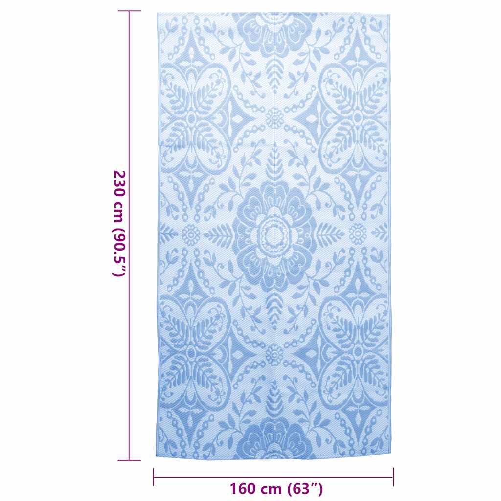 Tapete de exterior 160x230 cm ARAKIL PP azul-bebé