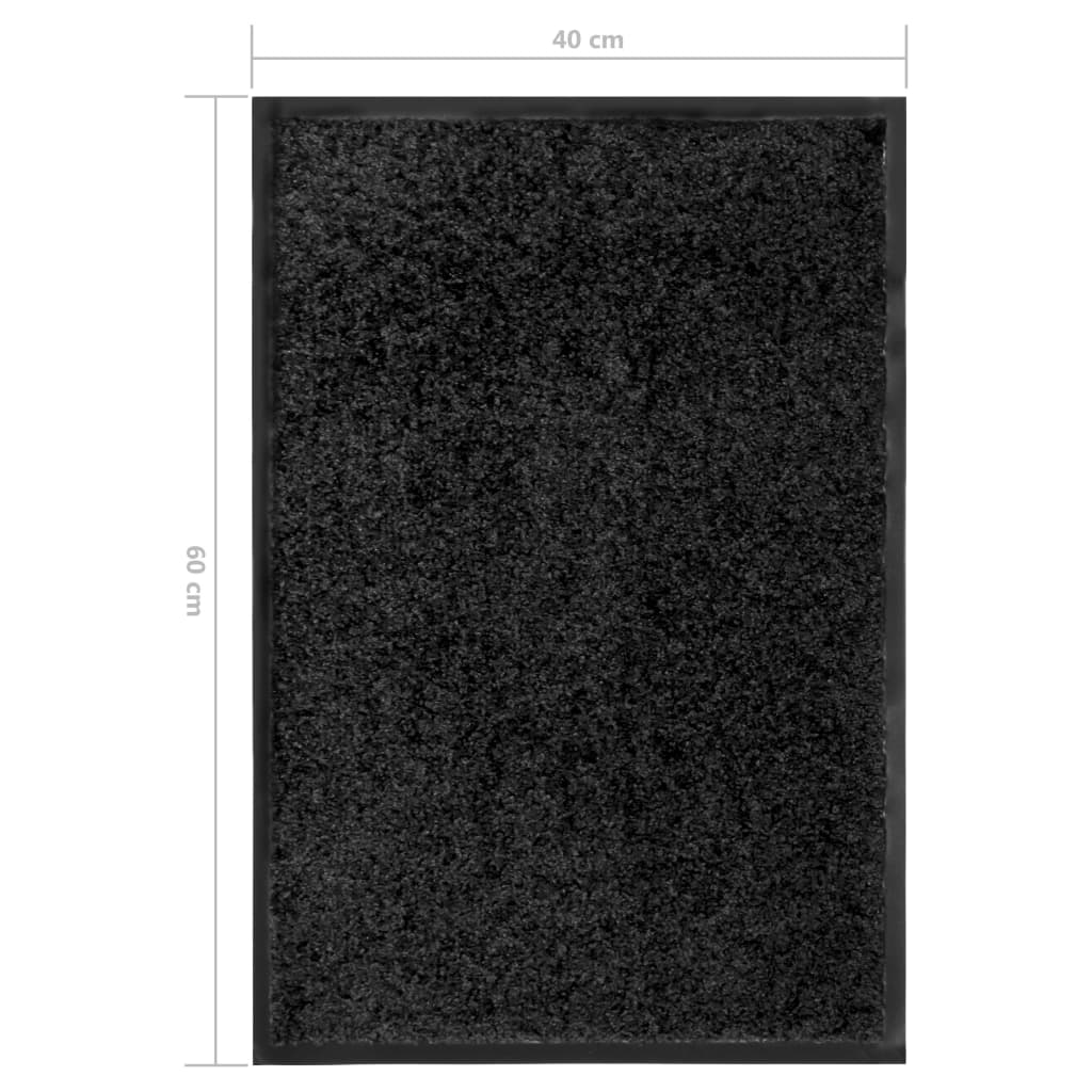 Tapete de porta lavável 40x60 cm preto