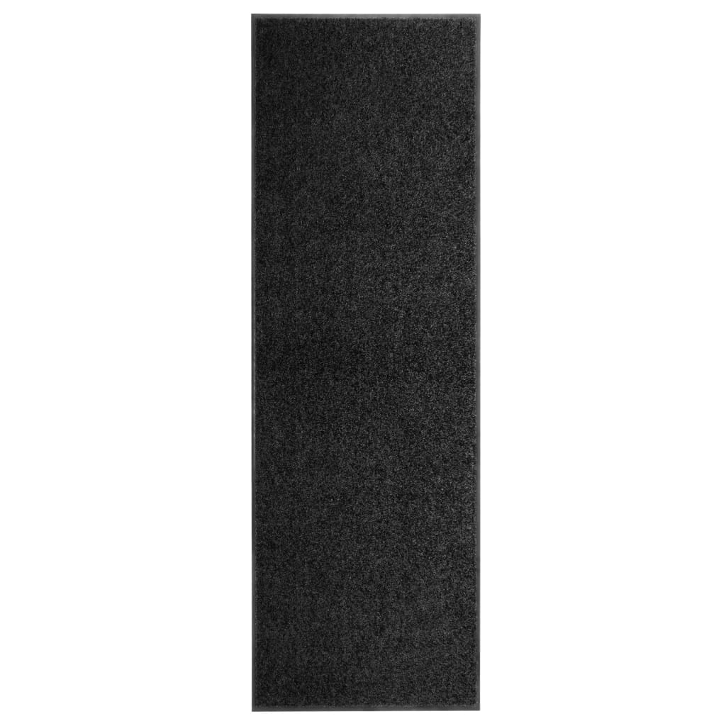 Tapete de porta lavável 60x180 cm preto